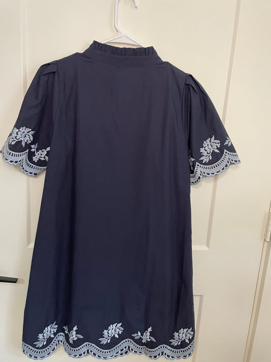 Melania Embroidered Shift Mini Dress