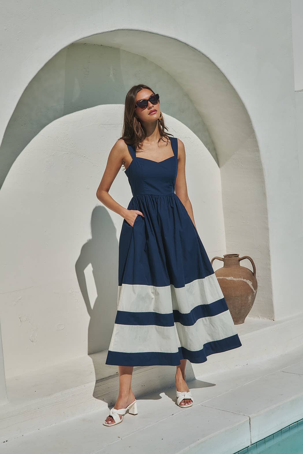 Harbor Stripe Smocked Maxi Dress