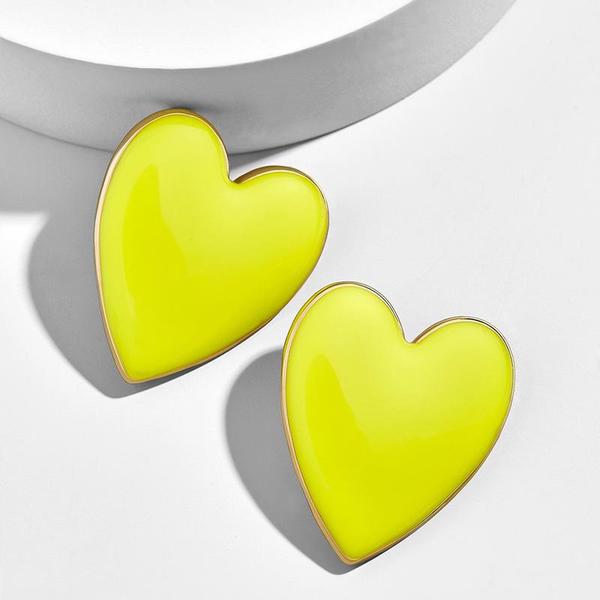 JESSIE BRIGHT YELLOW GOLD ACCENT HEART EARRINGS - Liz & Addie