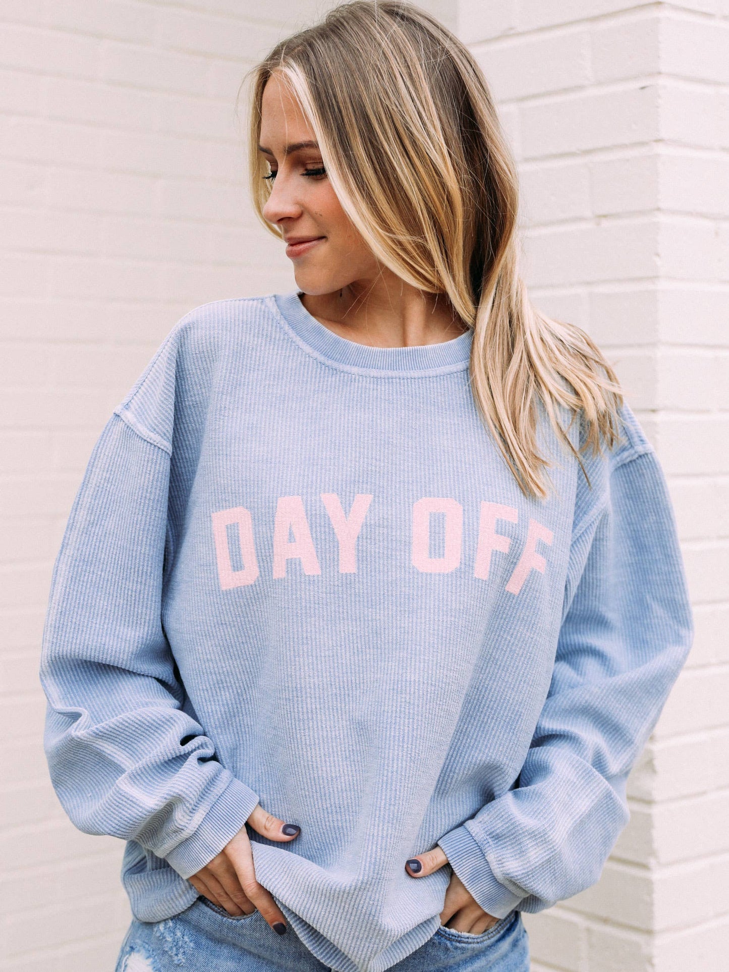 Day Off Sweatshirt- Light Blue - Liz & Addie