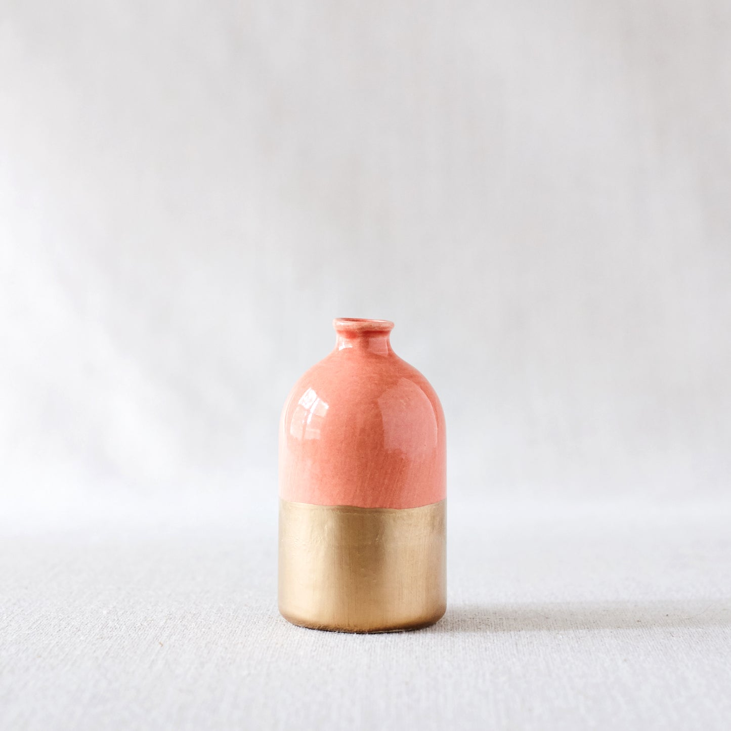 Minimalist Bud Vase - Coral and Gold - Liz & Addie