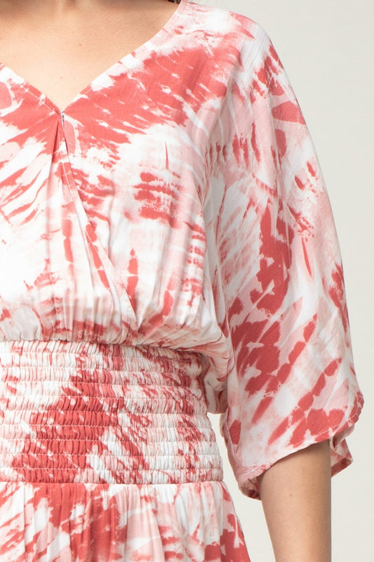 Red Tie-Dye Dress - Liz & Addie