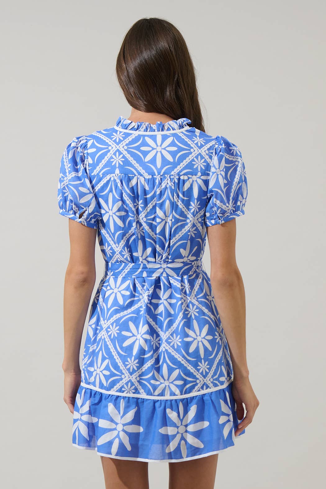 Alexie Blue Floral Mini Dress