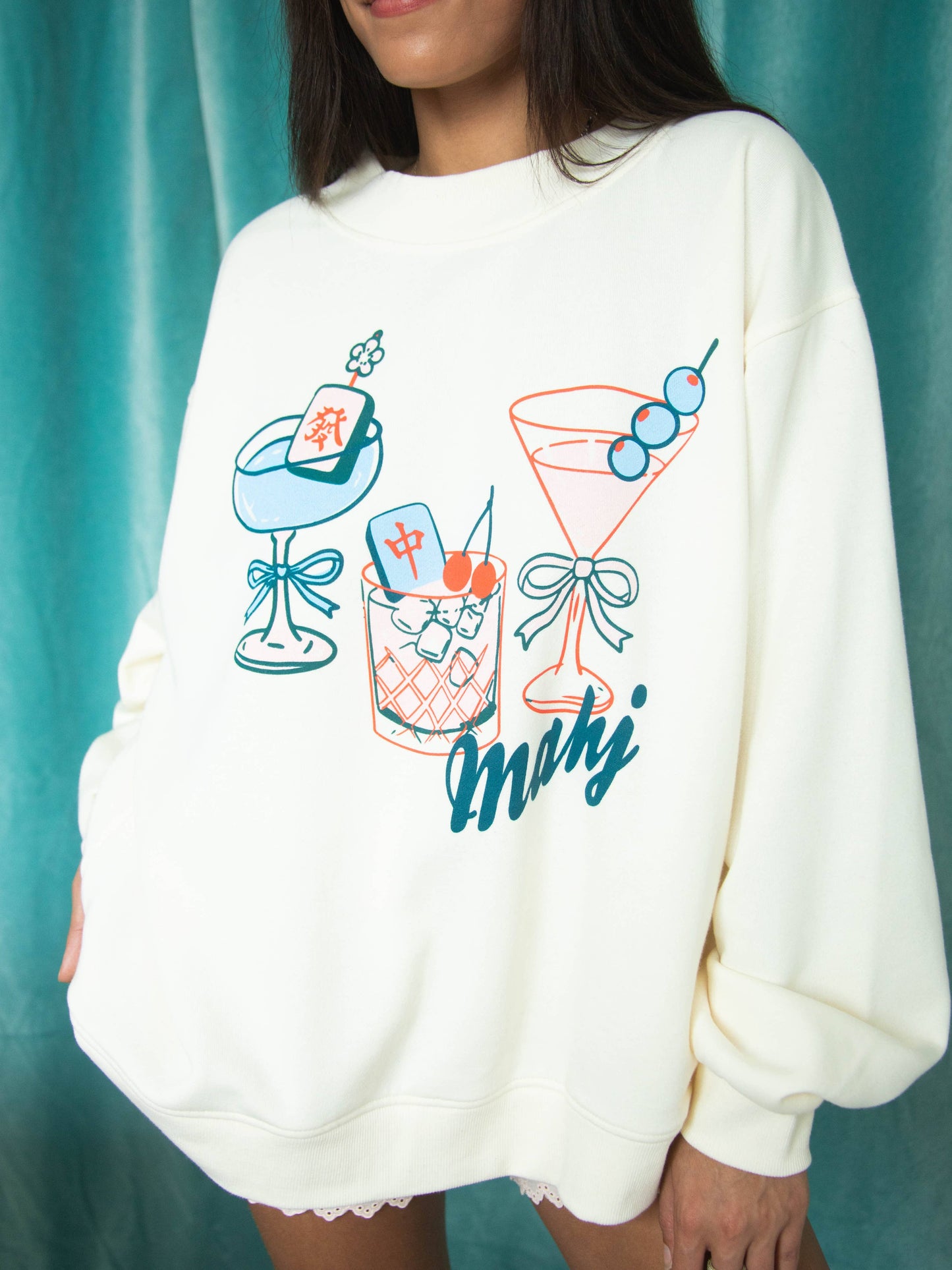 Mahj & Martinis Mockneck Sweatshirt