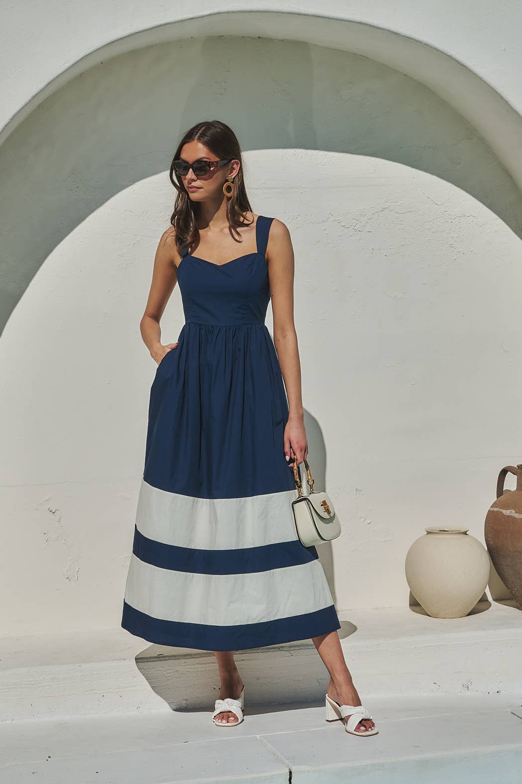 Harbor Stripe Smocked Maxi Dress