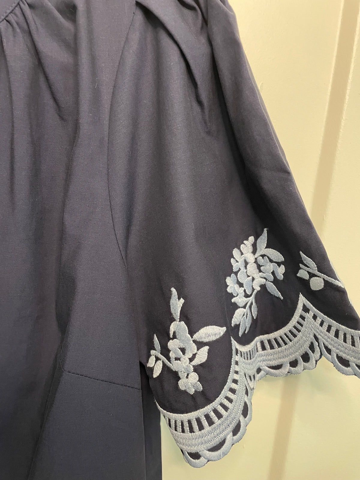 Melania Embroidered Shift Mini Dress