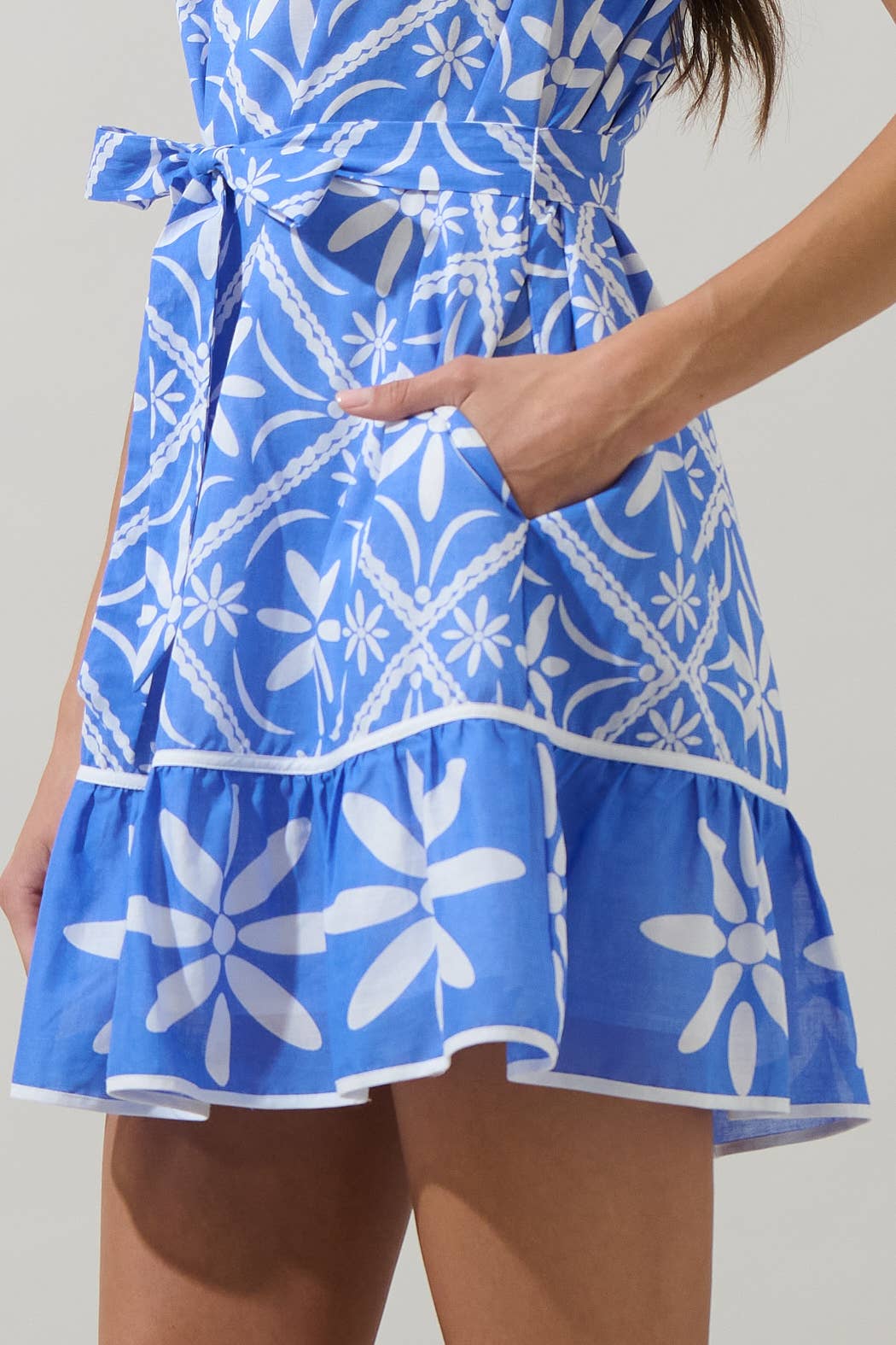 Alexie Blue Floral Mini Dress