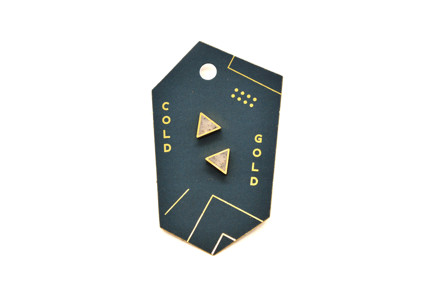 Gray Speckled Triangle Stud Earrings - Liz & Addie 