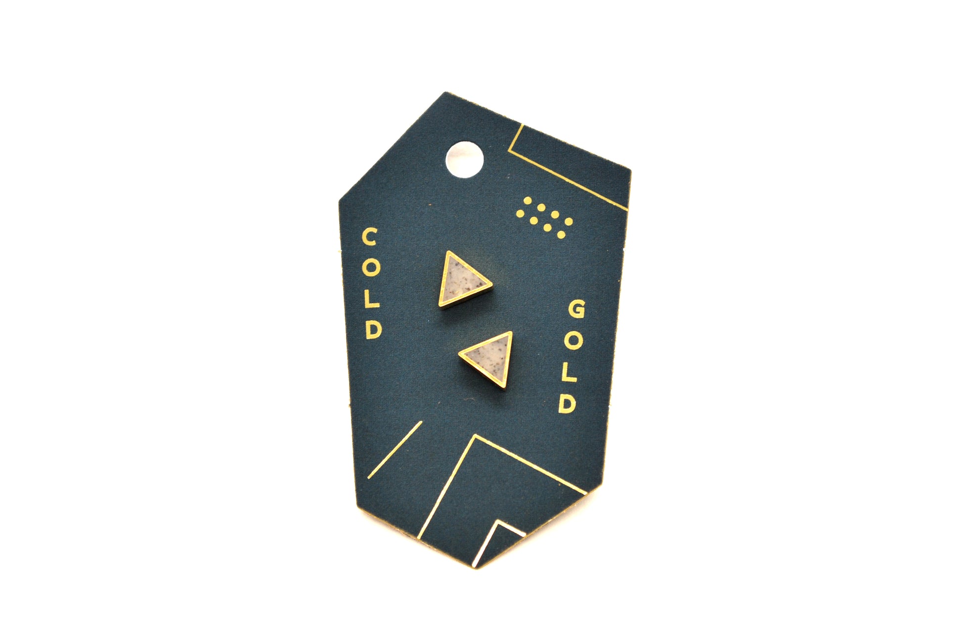 Gray Speckled Triangle Stud Earrings - Liz & Addie 