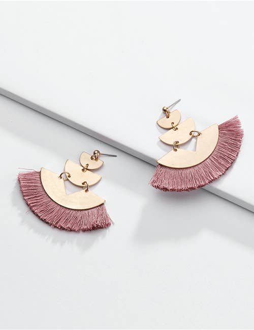 Rose Fan Tassel Earrings - Liz & Addie 