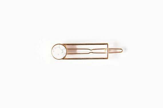Wild Juniper - Adult Hair Barrette - Gold and Marble - Liz & Addie 