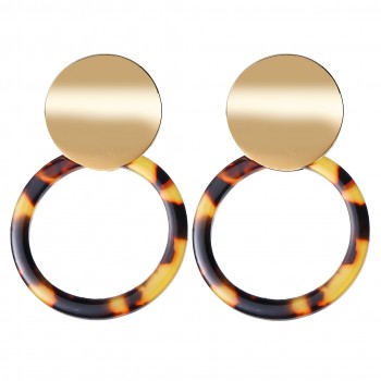Gold and Tortoise Celluloid Hoop Earrings - Liz & Addie 