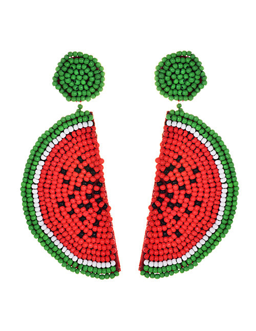 Watermelon Seed Bead Drop Earrings - Liz & Addie 