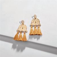 Mustard & Gold Vintage Tassel Earrings - Liz & Addie 