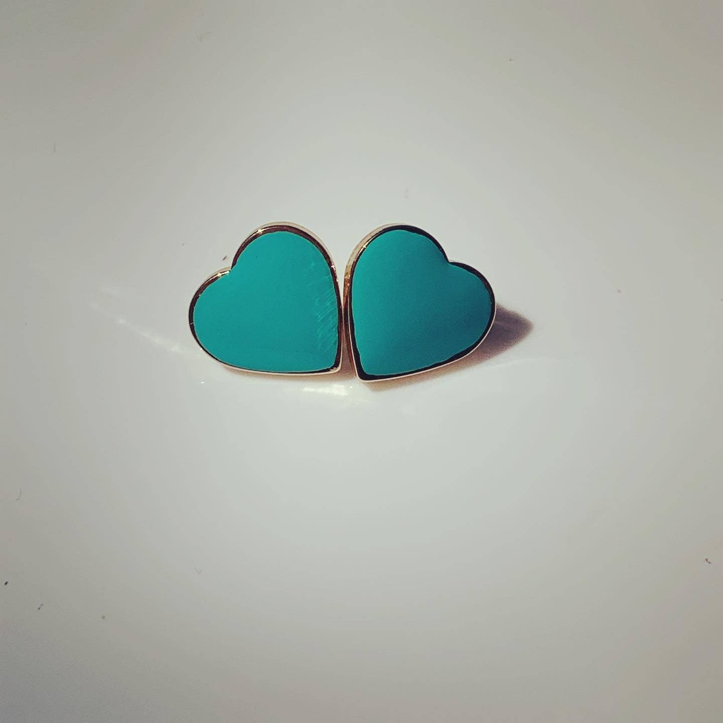 Koko & Lola Forever Robin Egg Blue Heart Solid Earrings - Liz & Addie 