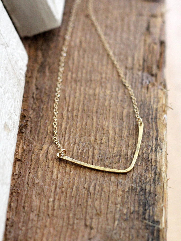 Hammered Chevron Necklace - Liz & Addie 