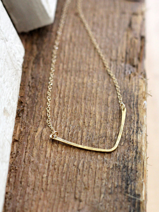 Hammered Chevron Necklace - Liz & Addie 