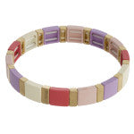 Lavender Colorful Stretch Tile Bracelet - Liz & Addie 