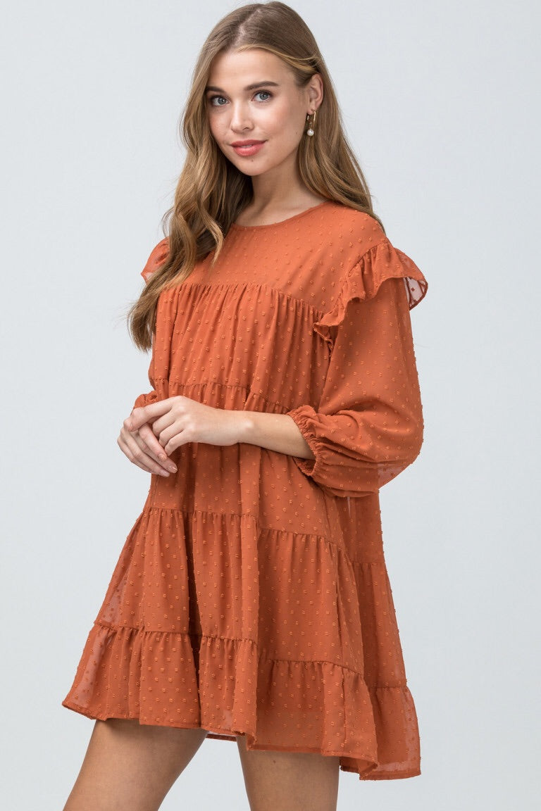 Babydoll Dress - Rust - Liz & Addie 