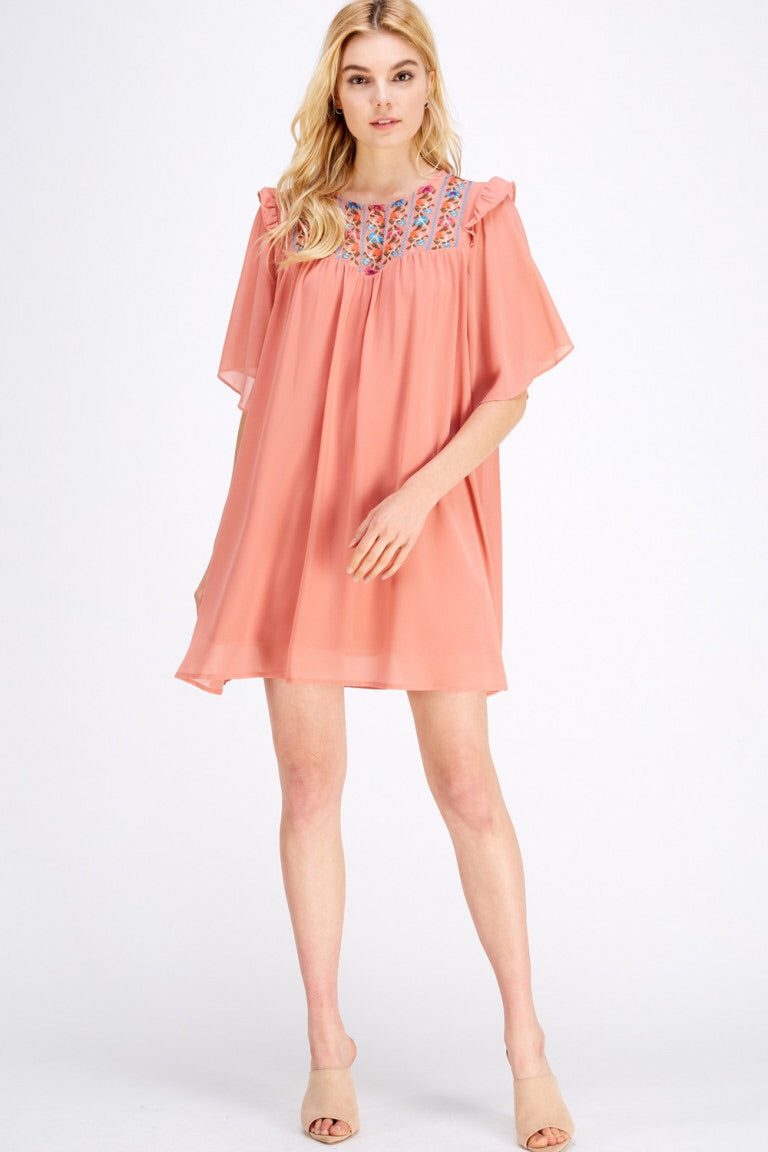 SALMON DRESS - Liz & Addie 