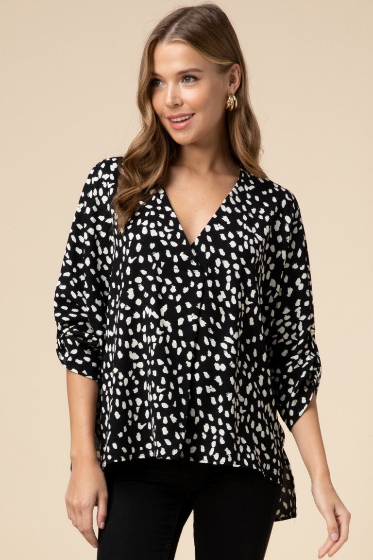 Black Geometric Top - Liz & Addie 