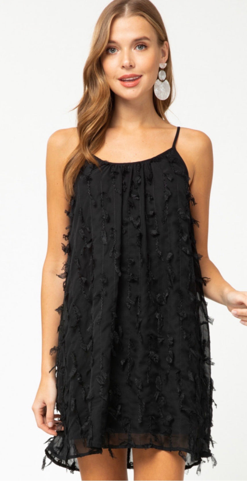 Frayed Dress in Black - Liz & Addie 