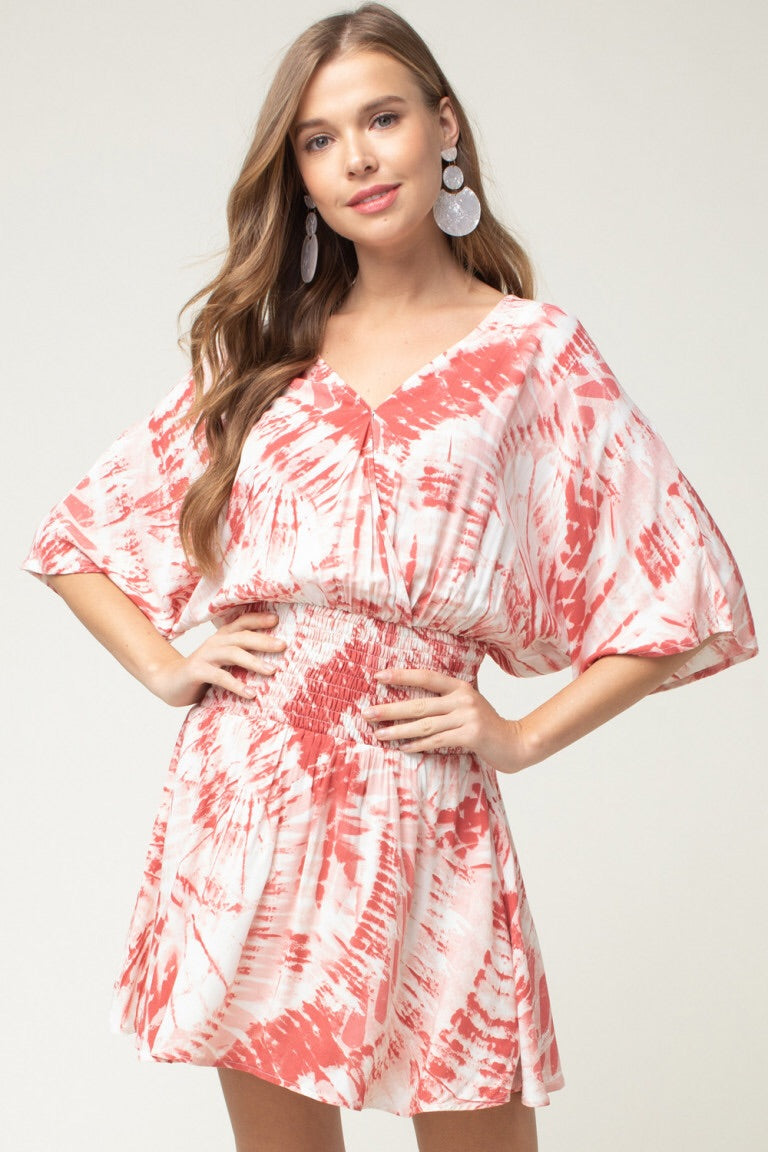 Red Tie-Dye Dress - Liz & Addie 