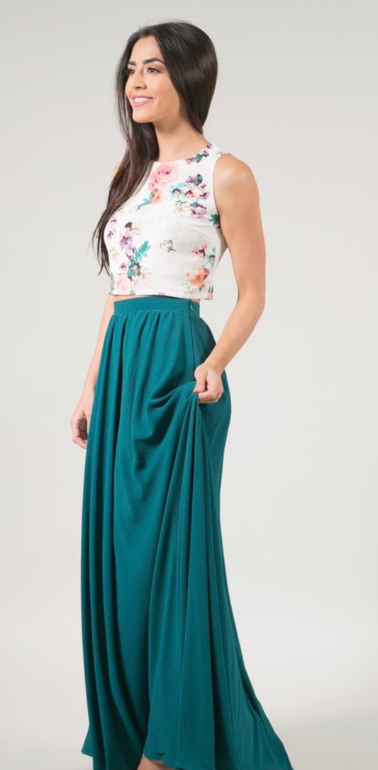 Green Maxi Skirt - Liz & Addie 