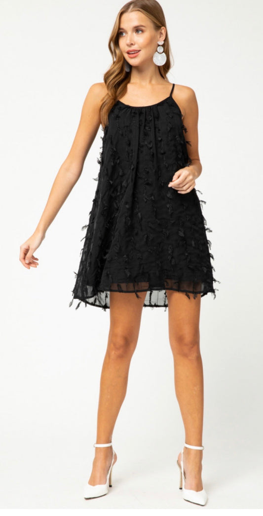 Frayed Dress in Black - Liz & Addie 