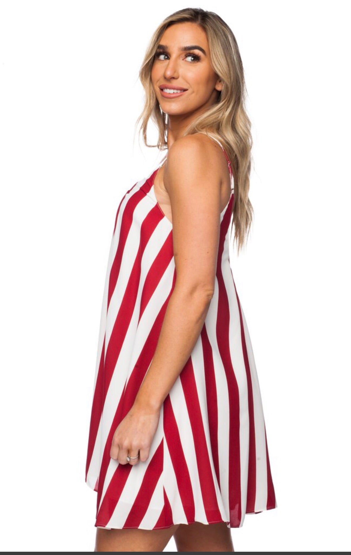 Bonita Dress - Red Striped - Liz & Addie 