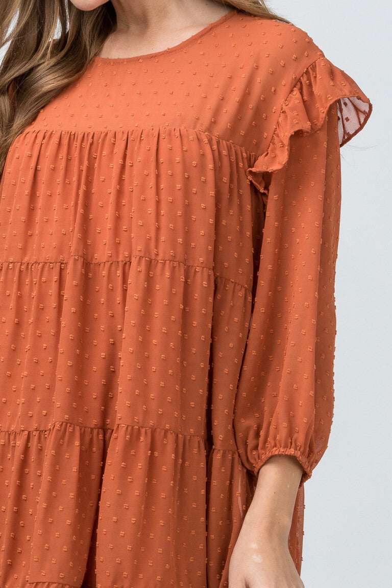 Babydoll Dress - Rust - Liz & Addie 
