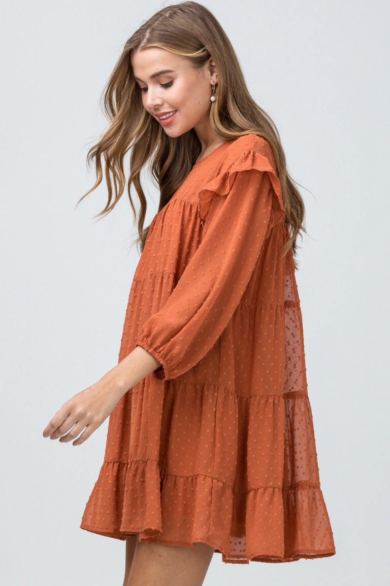 Babydoll Dress - Rust - Liz & Addie 