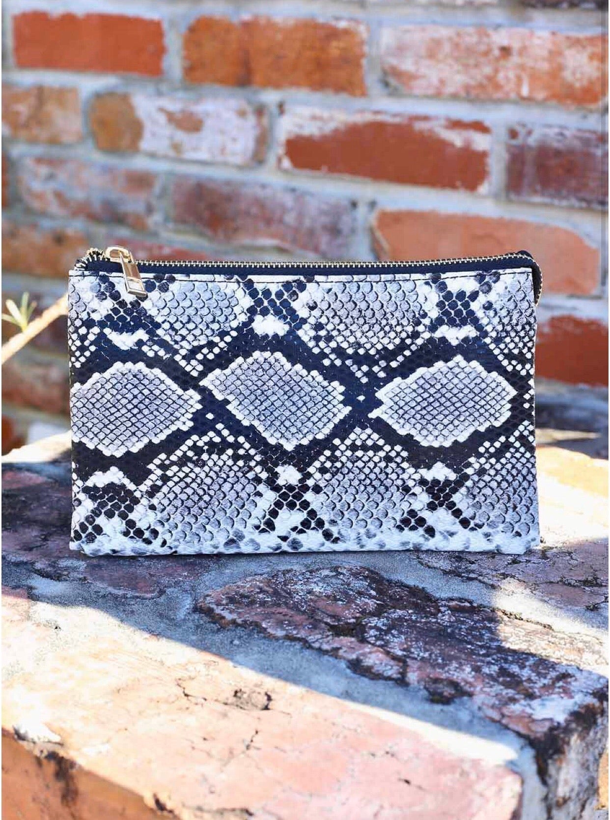 Liz Crossbody Bag - Snake Gray - Liz & Addie 