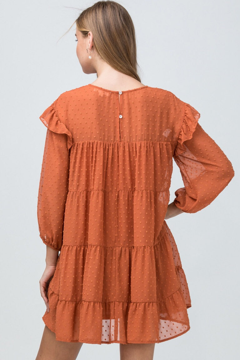 Babydoll Dress - Rust - Liz & Addie 