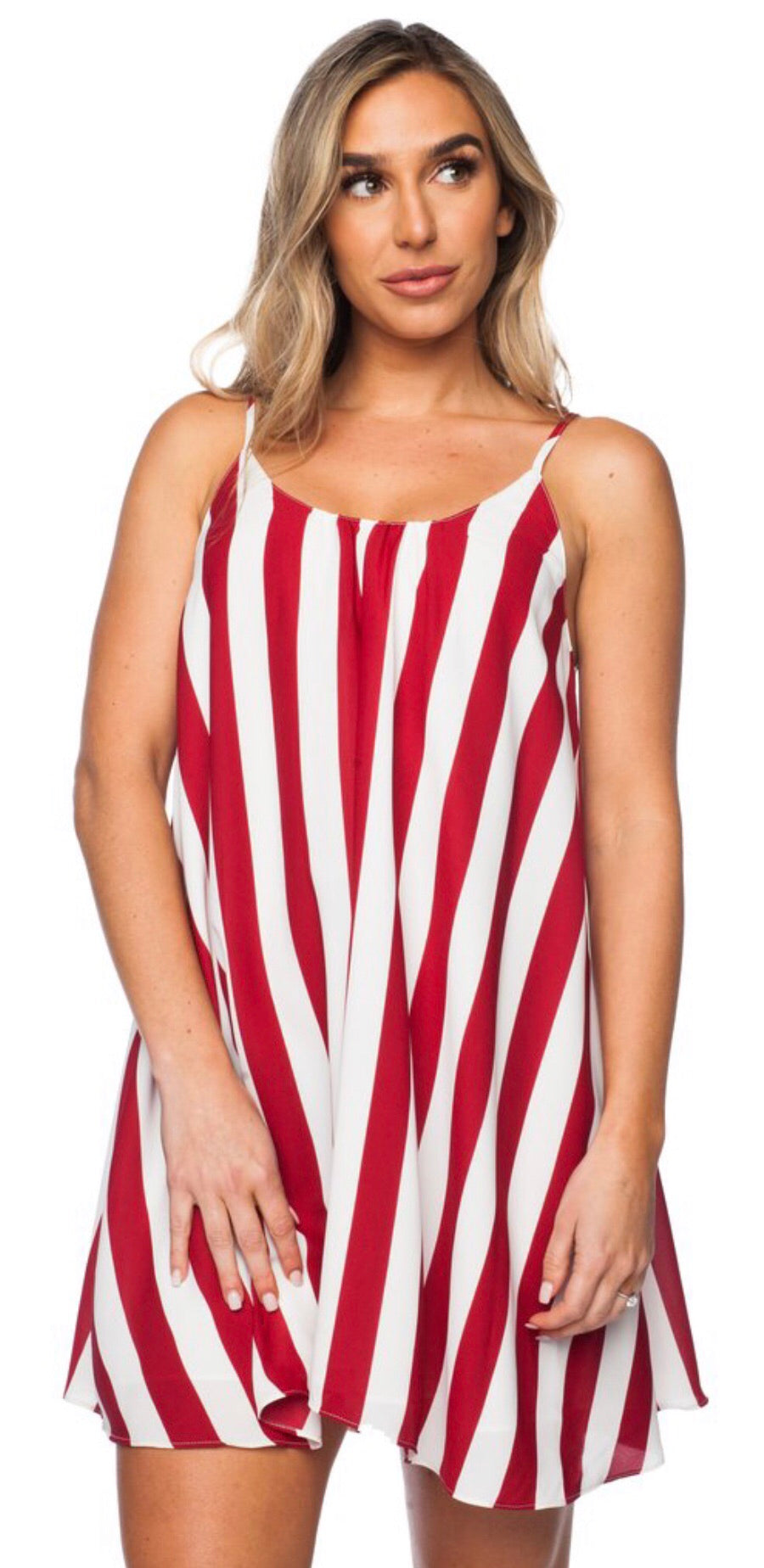 Bonita Dress - Red Striped - Liz & Addie 
