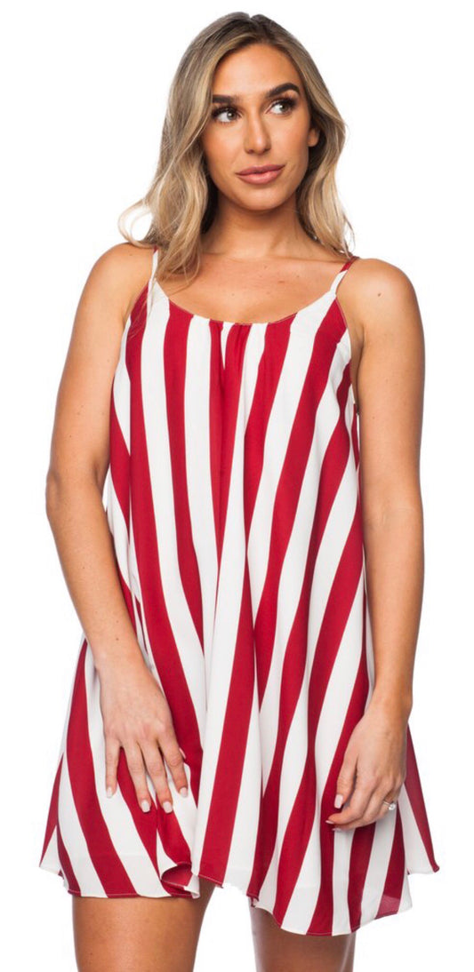 Bonita Dress - Red Striped - Liz & Addie 