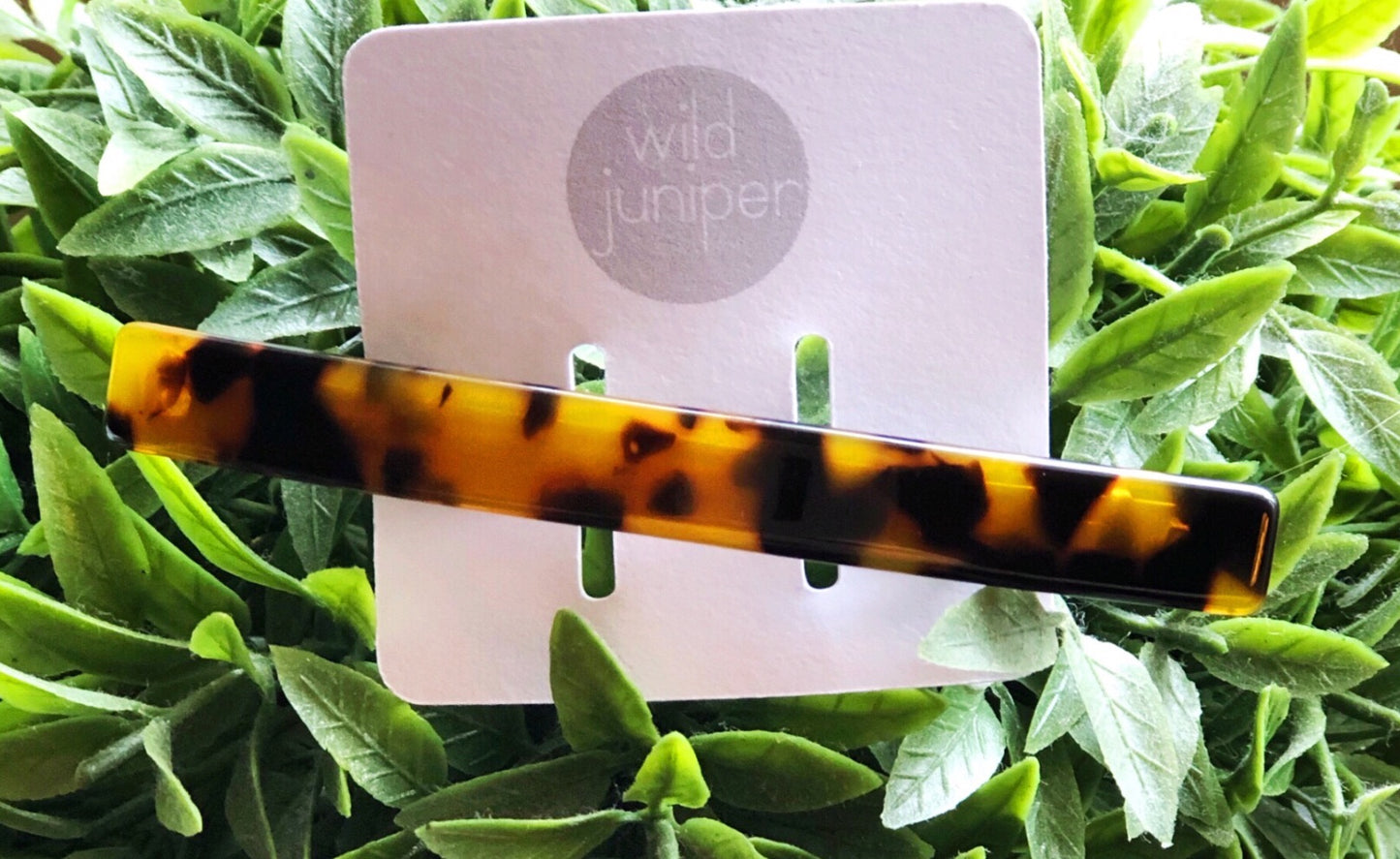 Wild Juniper - Long Tortoise Shell Hair Barrette - Liz & Addie 