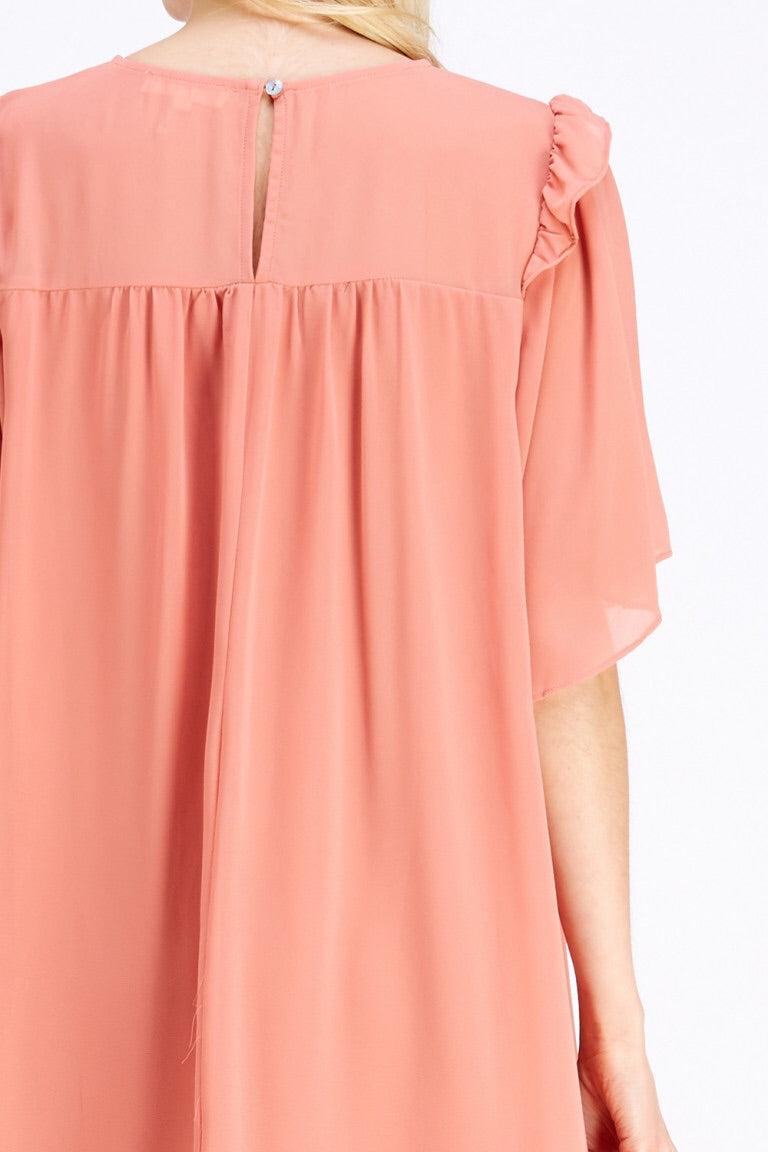 SALMON DRESS - Liz & Addie 