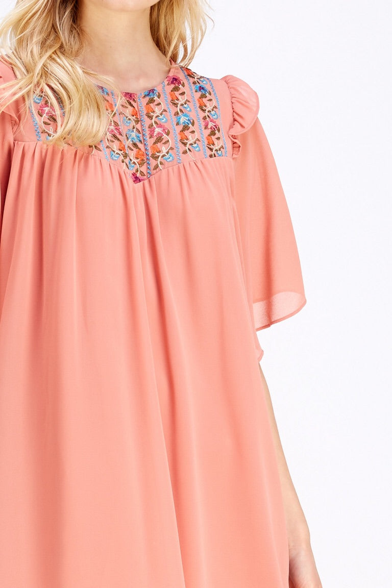 SALMON DRESS - Liz & Addie 