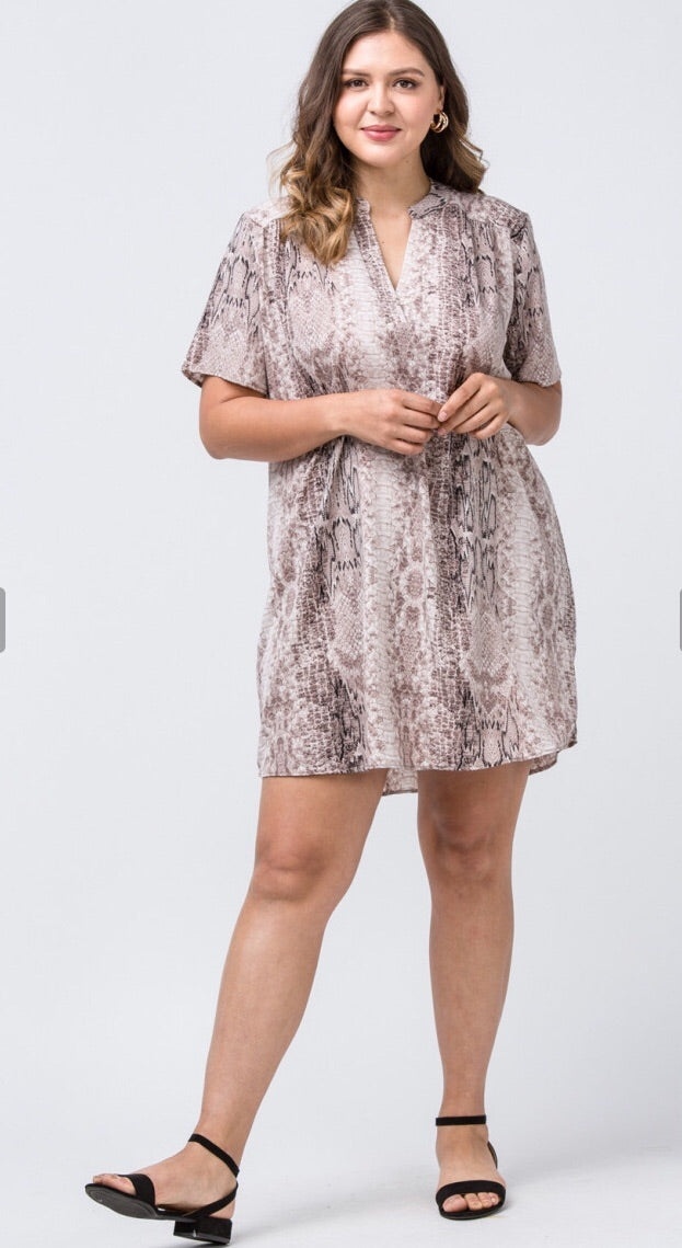 Reptile Print Dress - Liz & Addie 