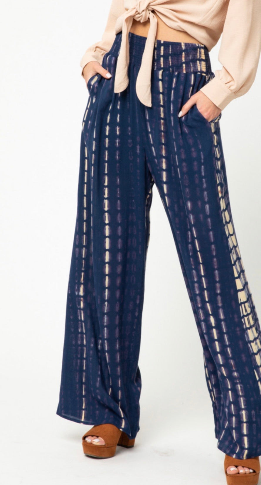 Daydreaming Navy Tie-Dye Pants - Liz & Addie 
