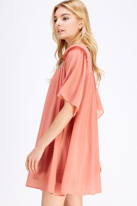 SALMON DRESS - Liz & Addie 