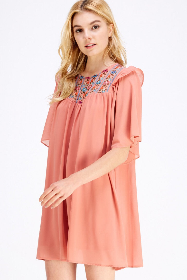 SALMON DRESS - Liz & Addie 