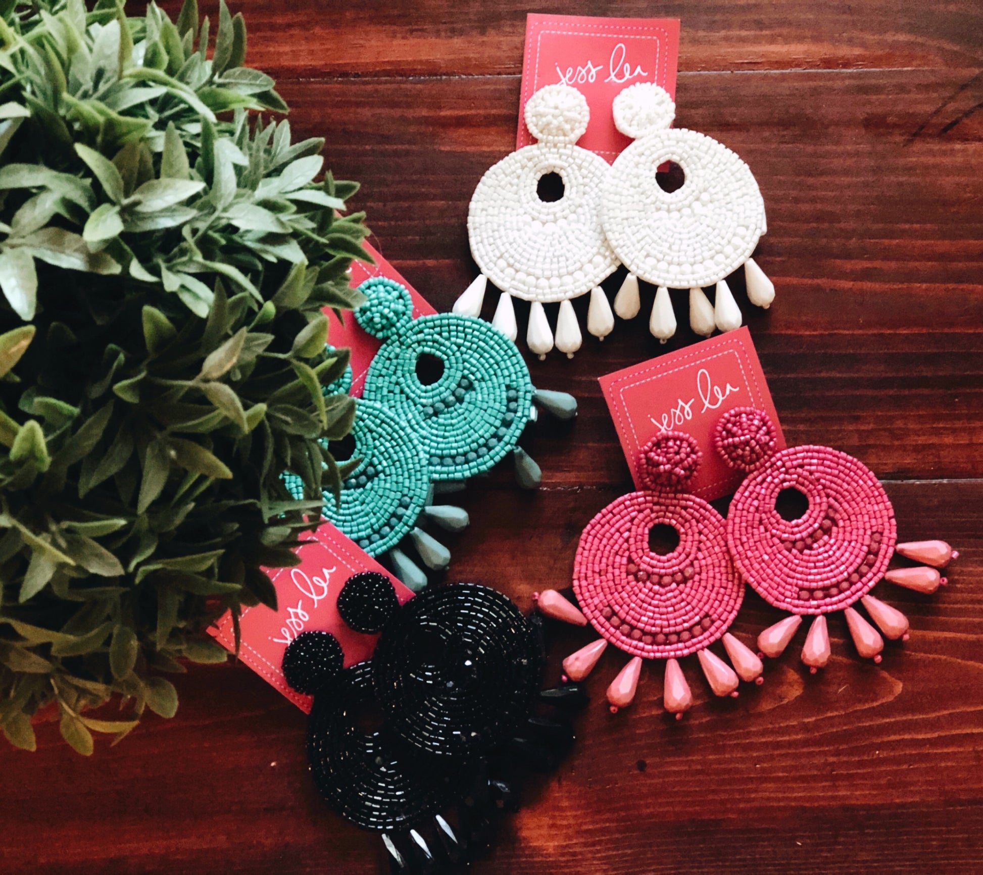 Emmie Beaded Drop Earrings - Liz & Addie 