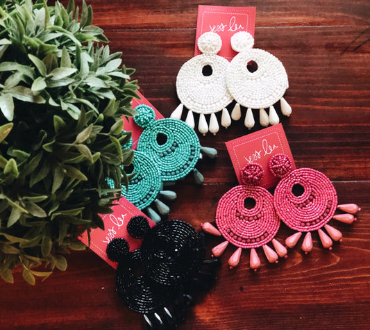 Emmie Beaded Drop Earrings - Liz & Addie 