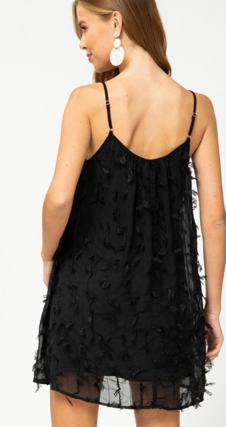 Frayed Dress in Black - Liz & Addie 