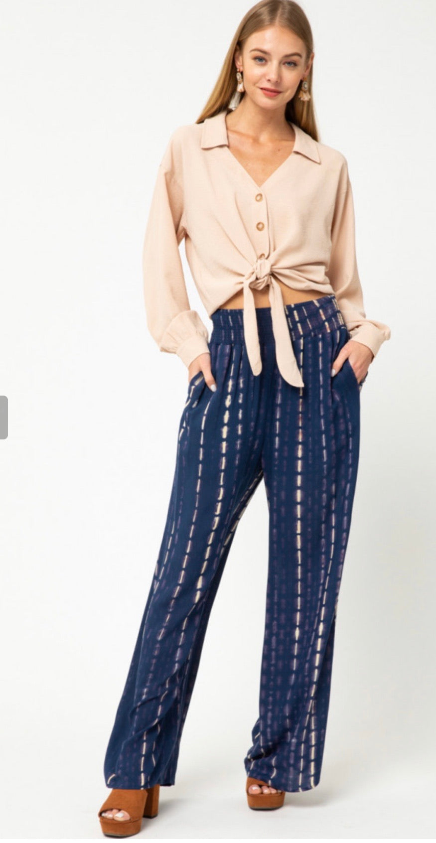 Daydreaming Navy Tie-Dye Pants - Liz & Addie 