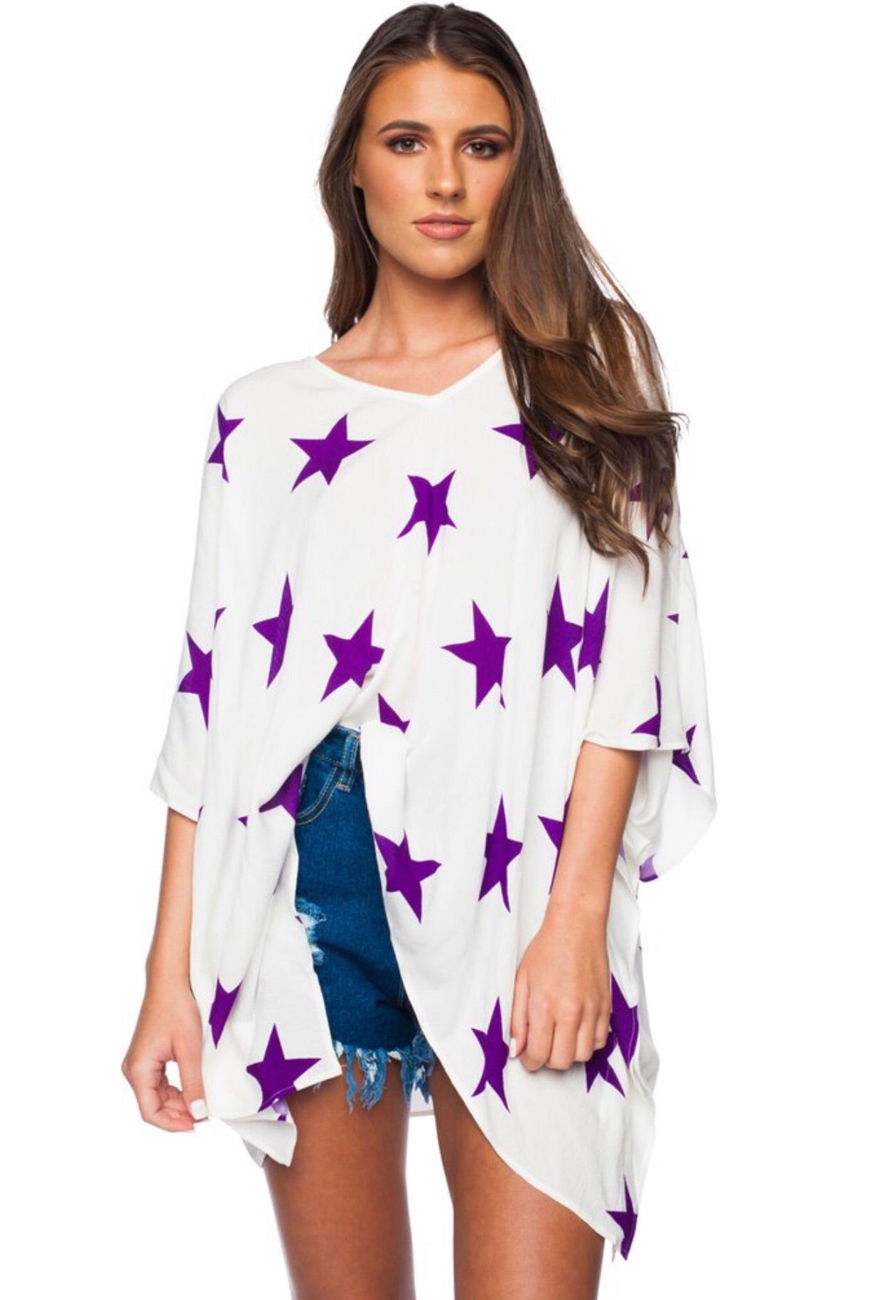 North Tunic - Purple Stars - Liz & Addie 