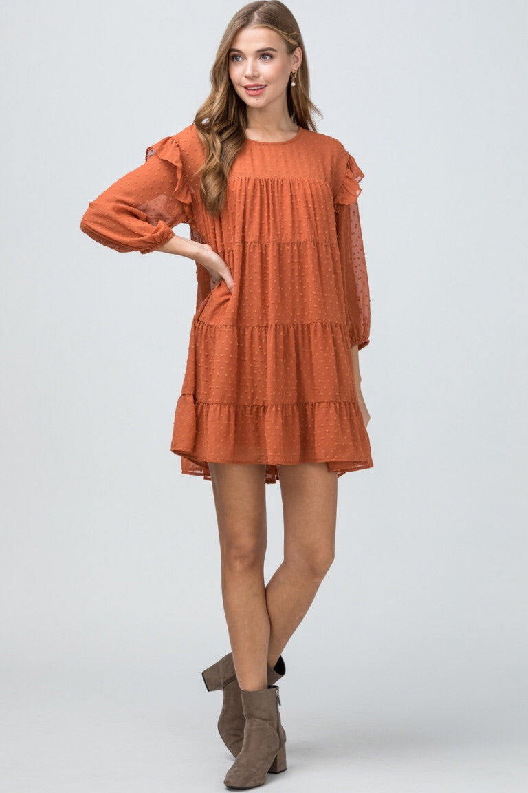 Babydoll Dress - Rust - Liz & Addie 