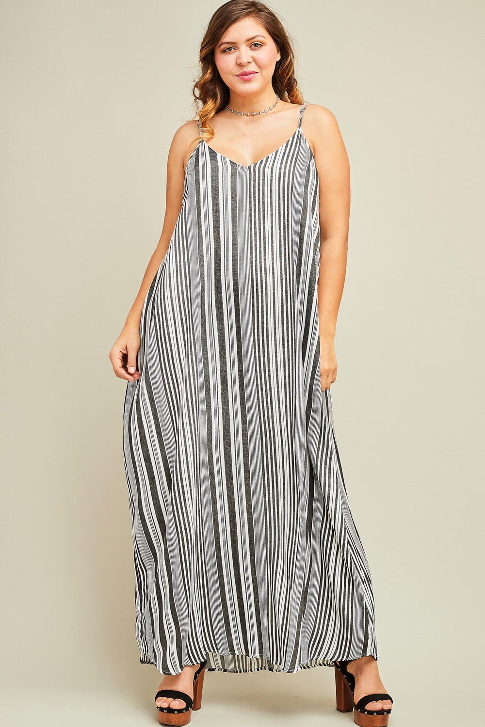 Black Striped Maxi Dress - Liz & Addie 